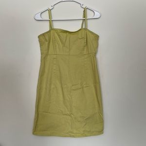 Wild Fable lime green body con denim-like mini dress